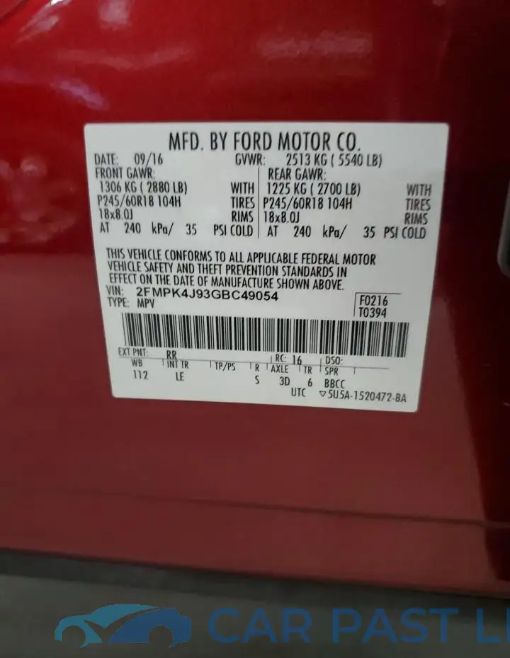 2FMPK4J93GBC49054# 12