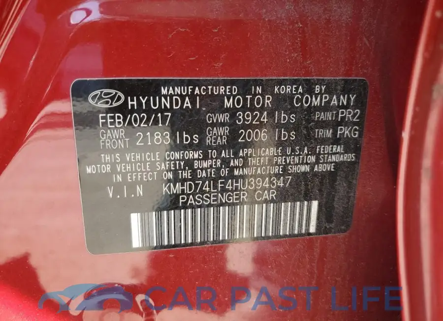 KMHD74LF4HU394347# 12