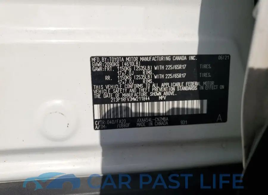 2T3P1RFV3MW211844# 13