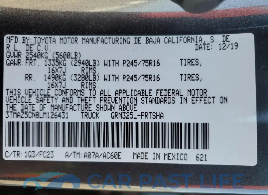 3TMAZ5CN8LM126431# 13