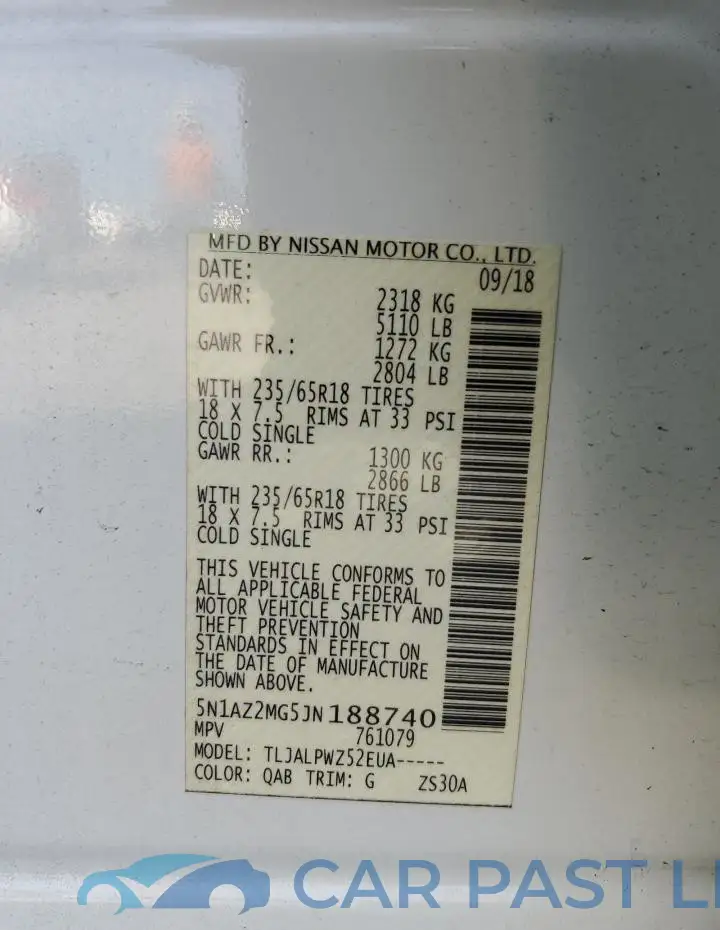 5N1AZ2MG5JN188740# 13