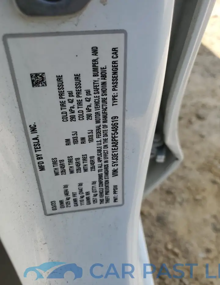 5YJ3E1EA8PF548619# 12