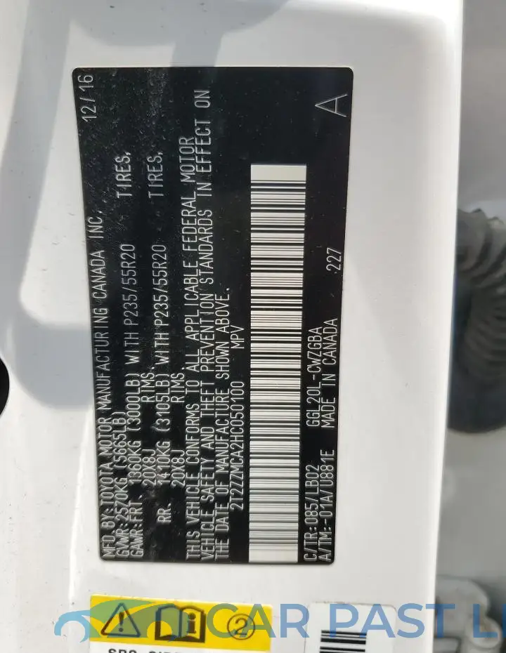 2T2ZZMCA2HC050100# 12