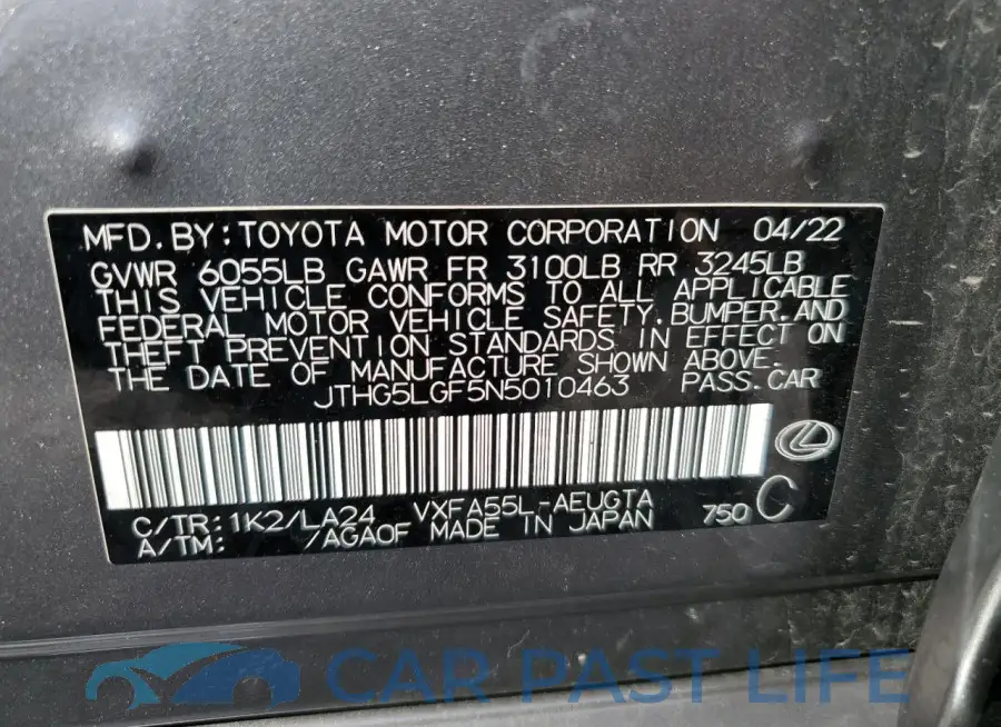 JTHG5LGF5N5010463# 12