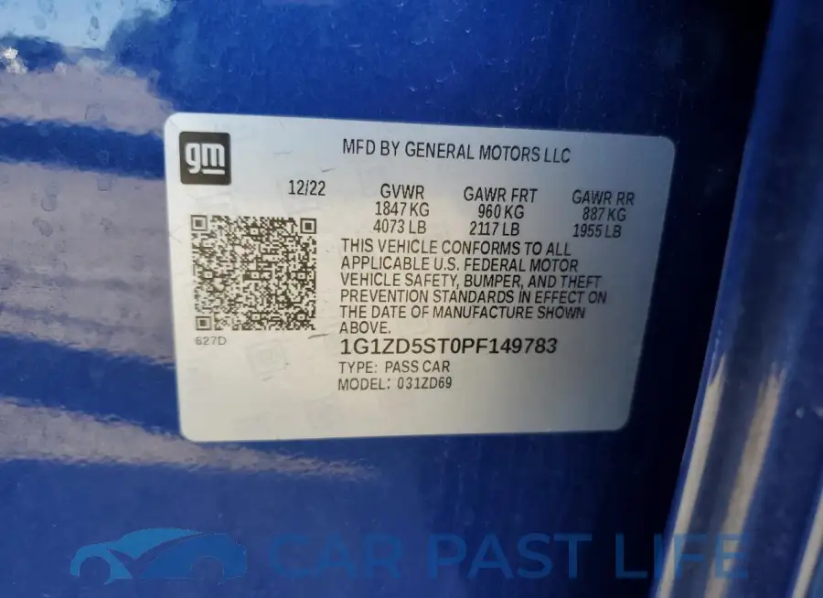 1G1ZD5ST0PF149783# 12