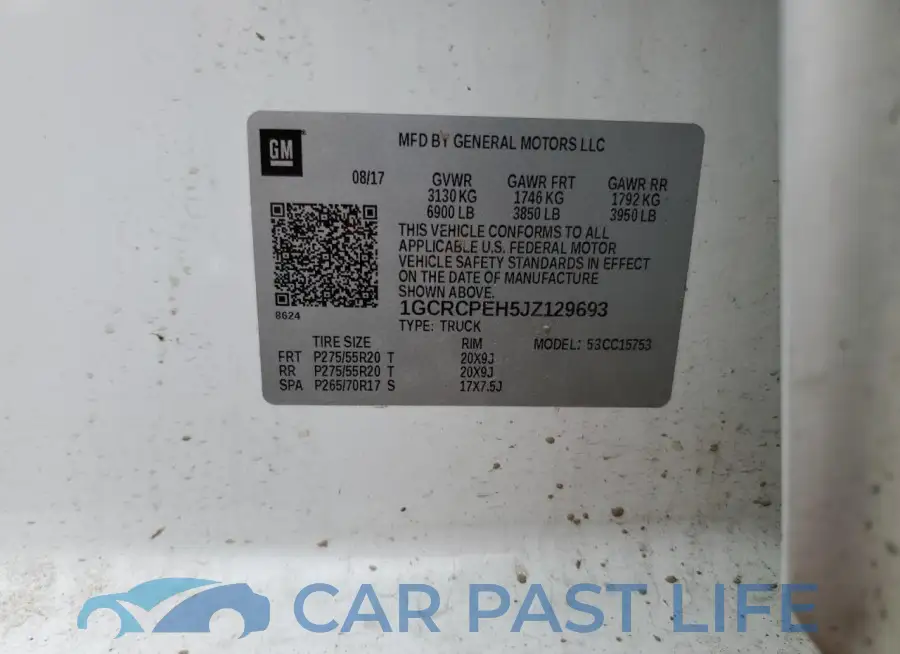 1GCRCPEH5JZ129693# 12