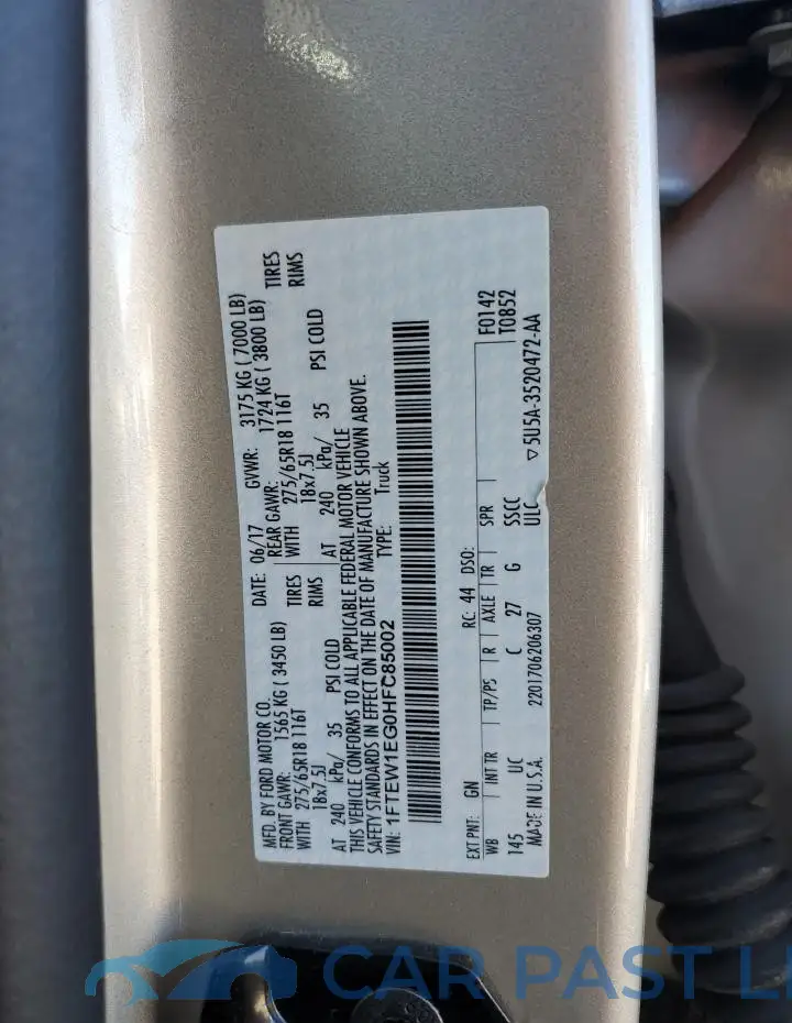 1FTEW1EG0HFC85002# 12