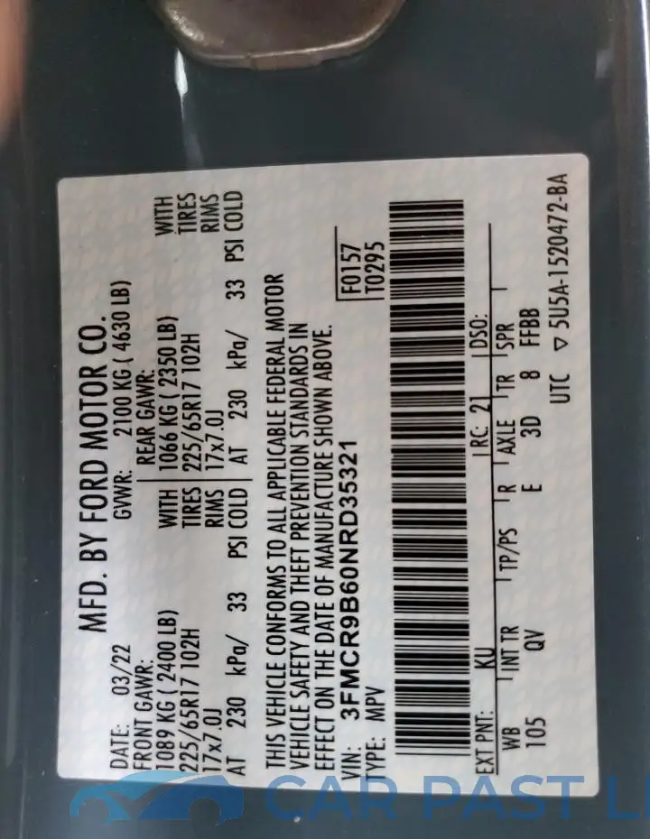 3FMCR9B60NRD35321# 12