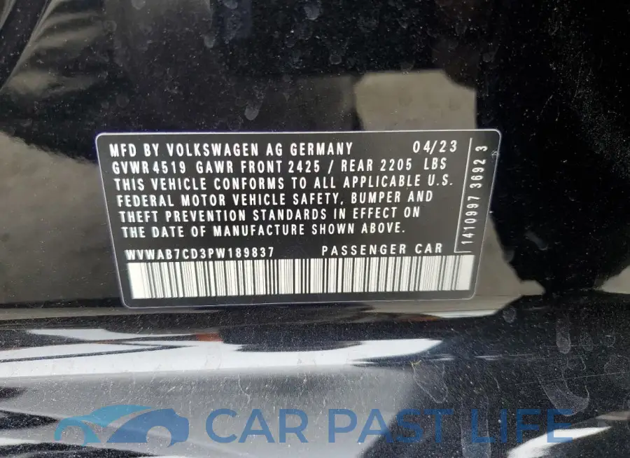 WVWAB7CD3PW189837# 12