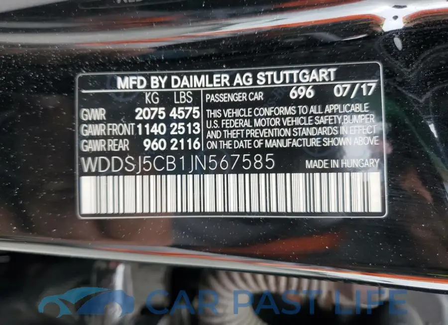 WDDSJ5CB1JN567585# 12