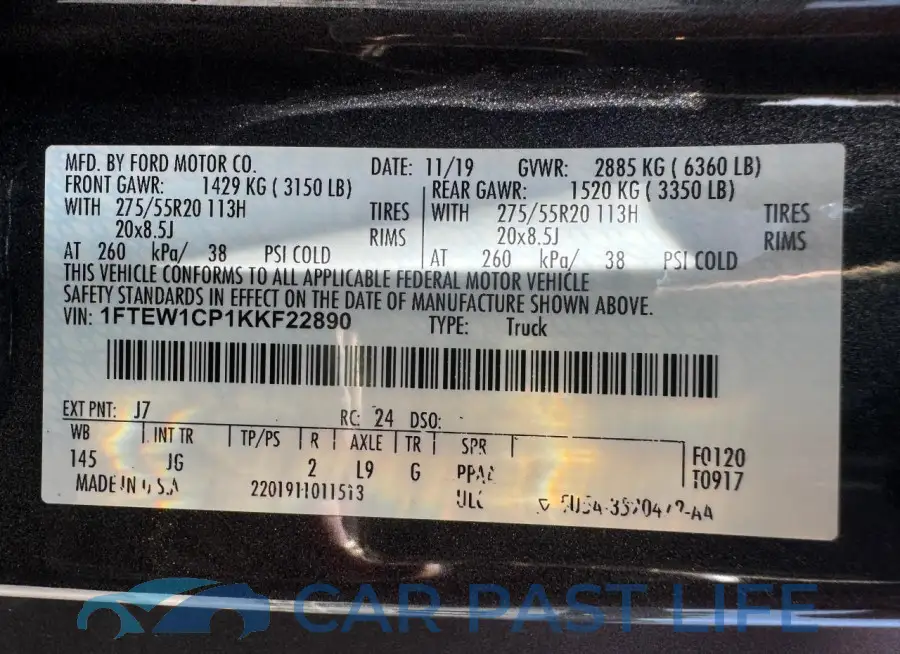 1FTEW1CP1KKF22890# 15