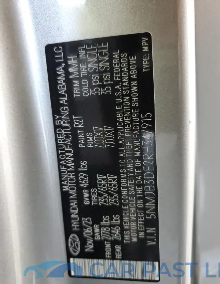5NMJB3DE2RH347915# 13