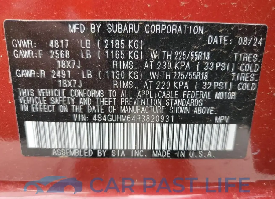 4S4GUHM64R3820931# 13
