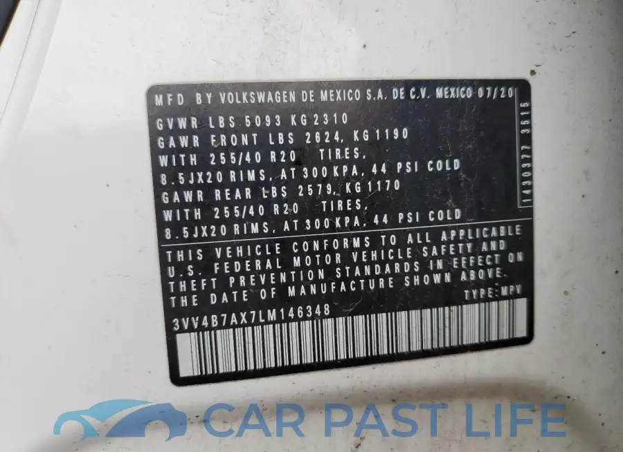 3VV4B7AX7LM146348# 12