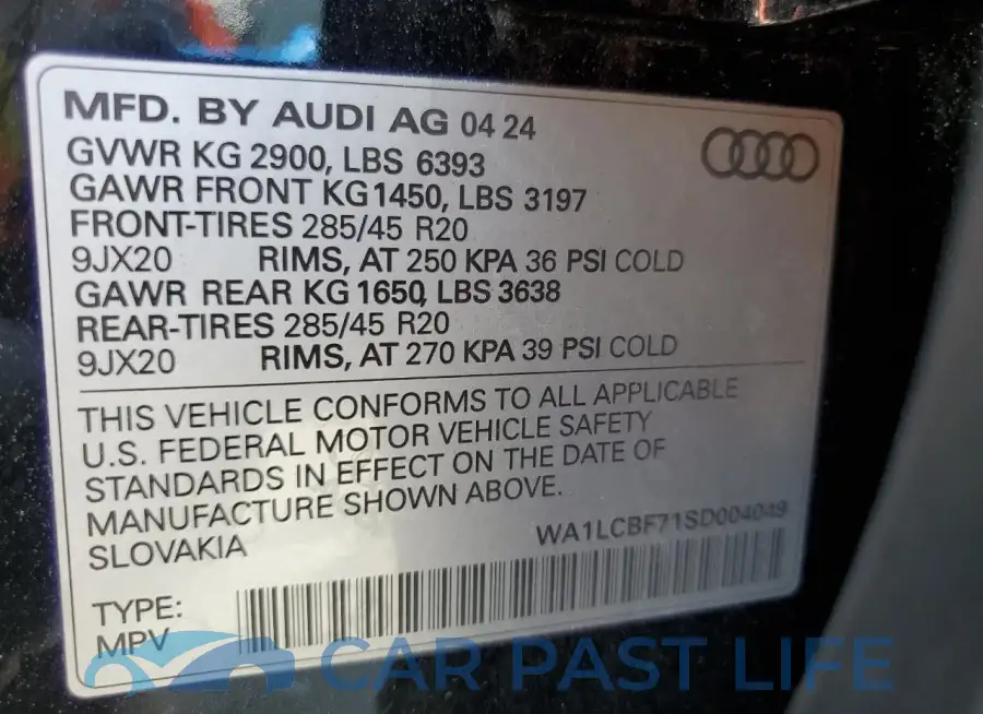 WA1LCBF71SD004049# 13