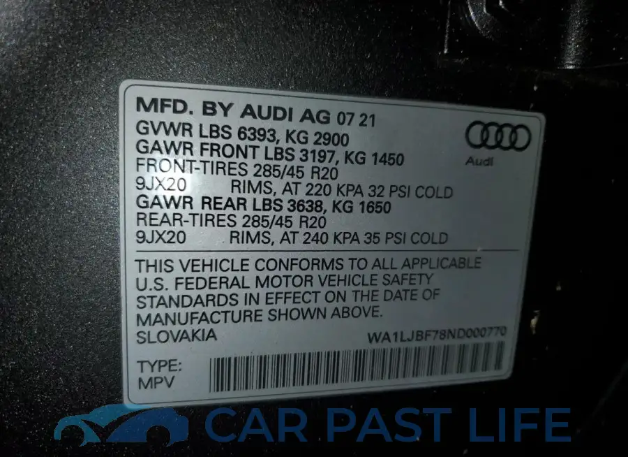 WA1LJBF78ND000770# 14