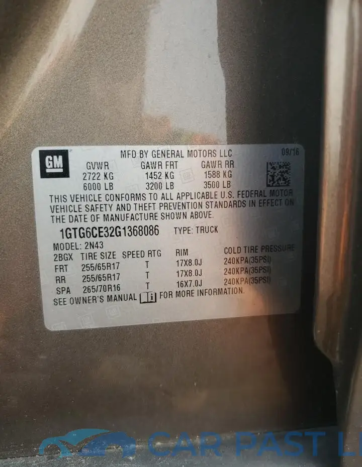 1GTG6CE32G1368086# 12