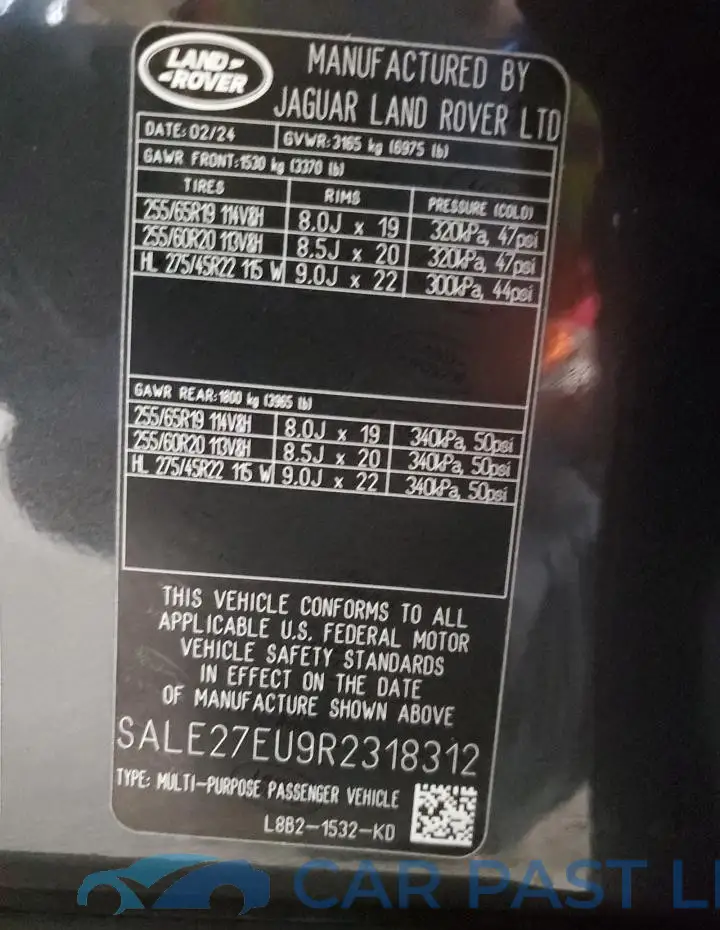 SALE27EU9R2318312# 12