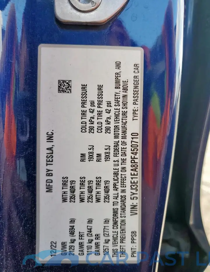 5YJ3E1EA8PF450710# 13