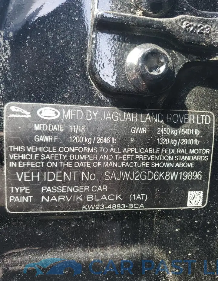SAJWJ2GD6K8W19896# 12