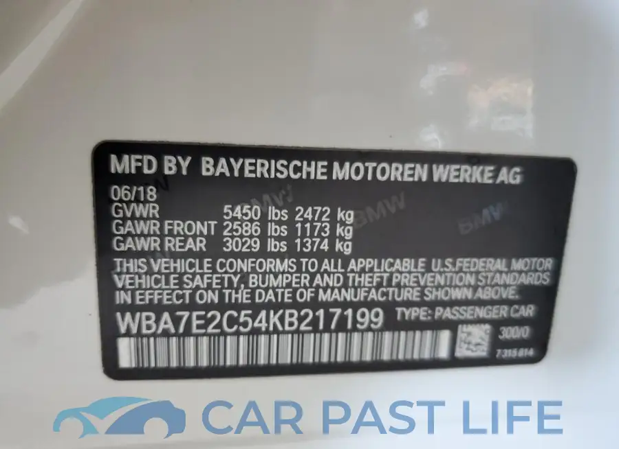 WBA7E2C54KB217199# 13