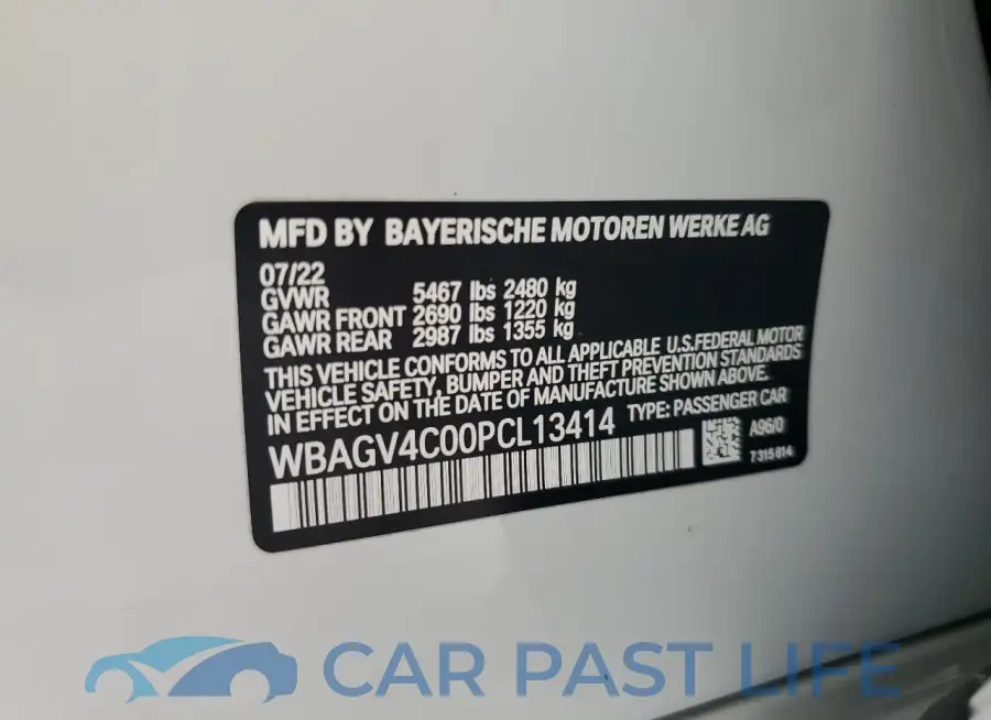 WBAGV4C00PCL13414# 13