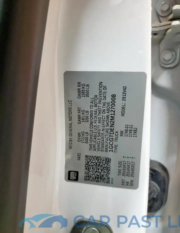 1GCGTDEN2M1270008# 12