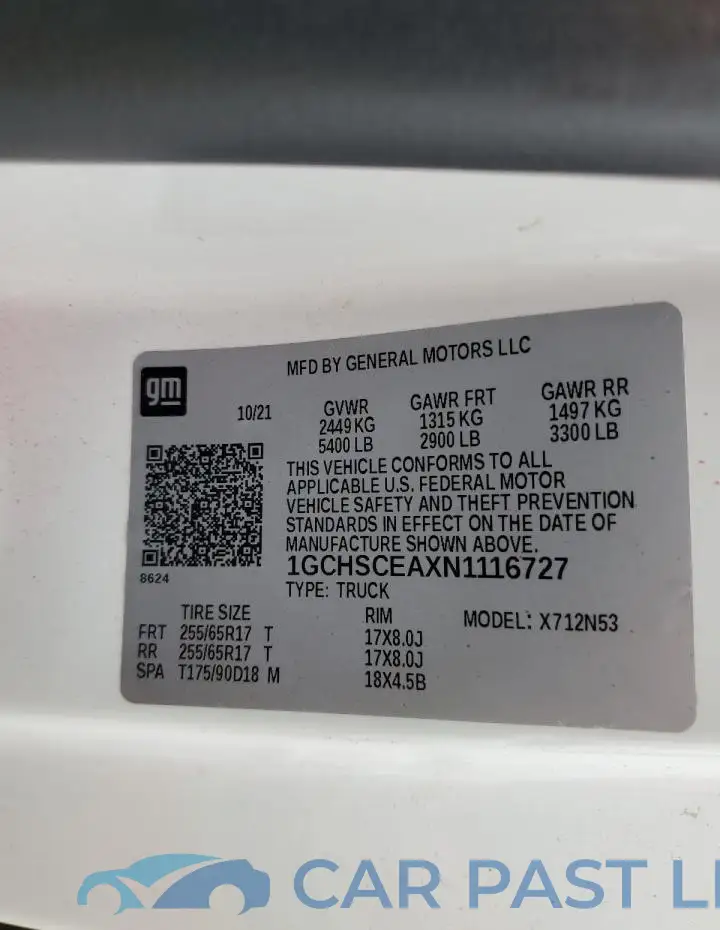 1GCHSCEAXN1116727# 12