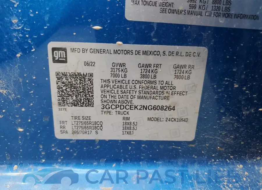 3GCPDCEK2NG608264# 12