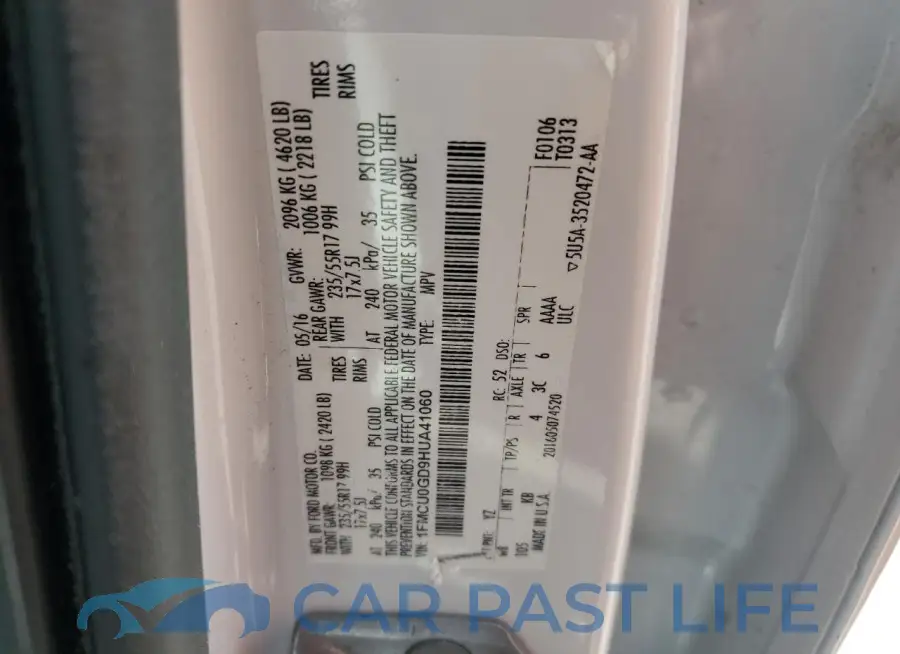 1FMCU0GD9HUA41060# 13