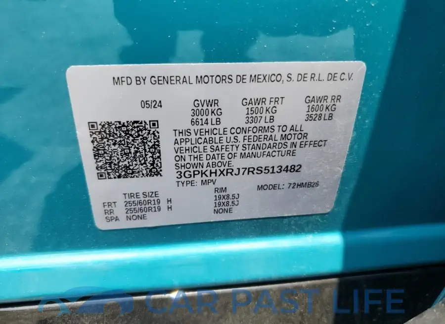 3GPKHXRJ7RS513482# 12