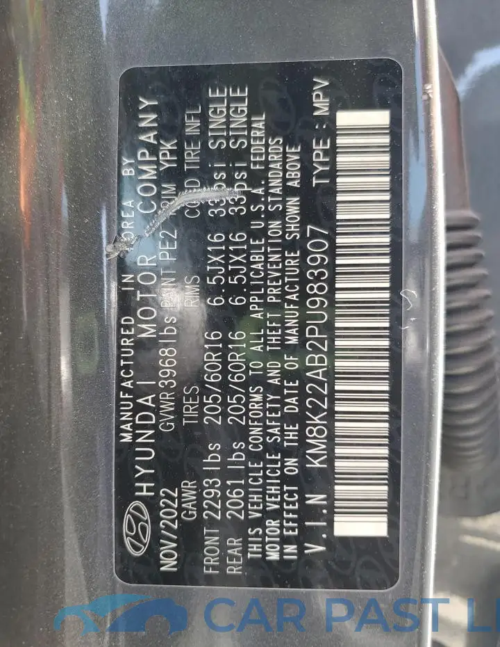 KM8K22AB2PU983907# 13