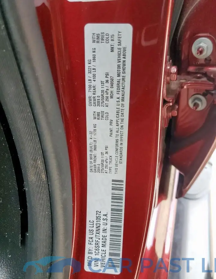 1C6SRFJTXNN310572# 12