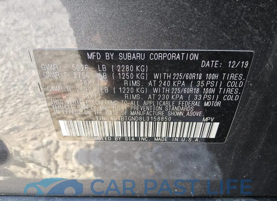 4S4BTGND8L3158850# 13