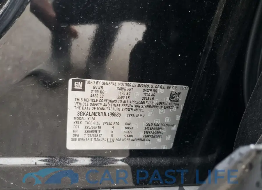 3GKALMEX8JL198585# 13