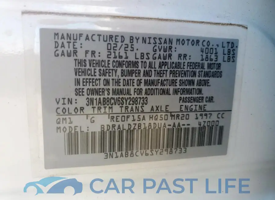 3N1AB8CV6SY298733# 12