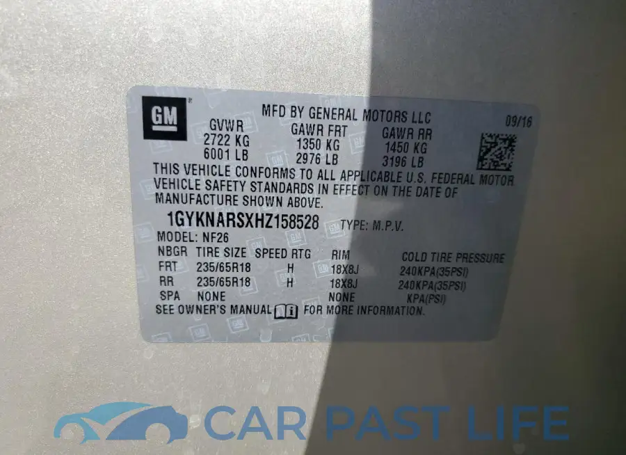 1GYKNARSXHZ158528# 13