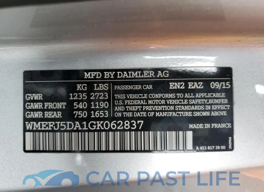 WMEFJ5DA1GK062837# 13