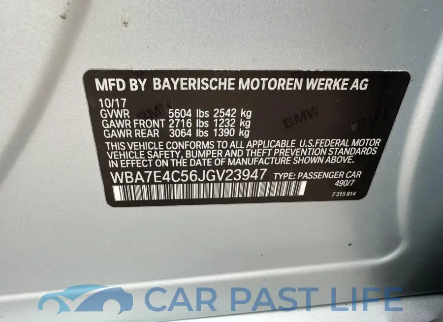 WBA7E4C56JGV23947# 10