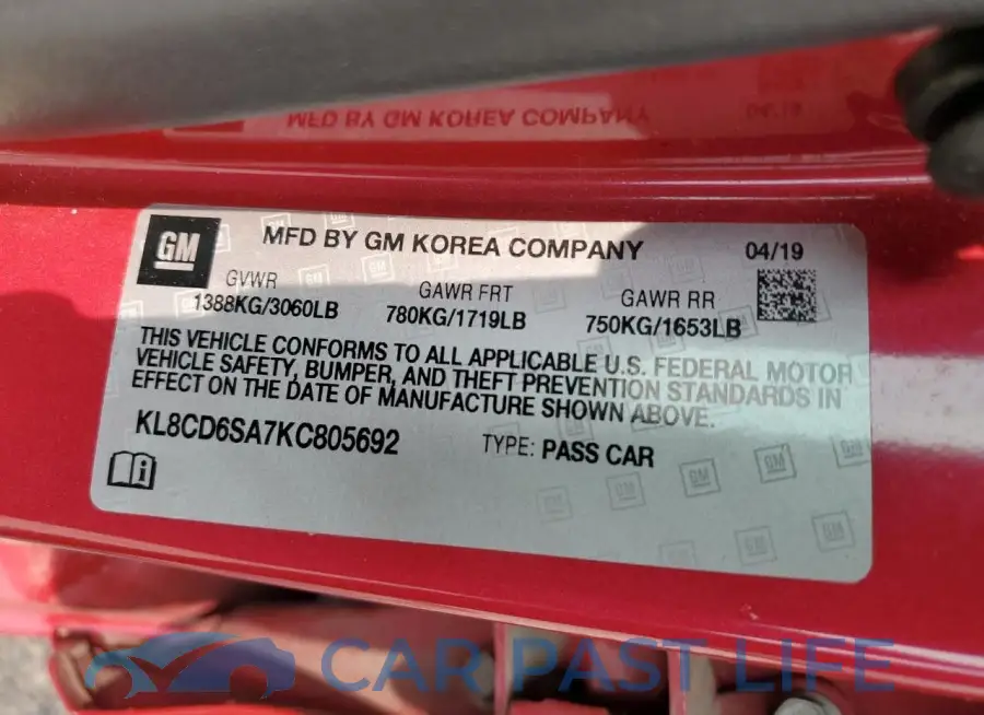 KL8CD6SA7KC805692# 12
