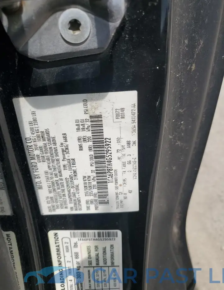 1FA6P8TH4G5295922# 12