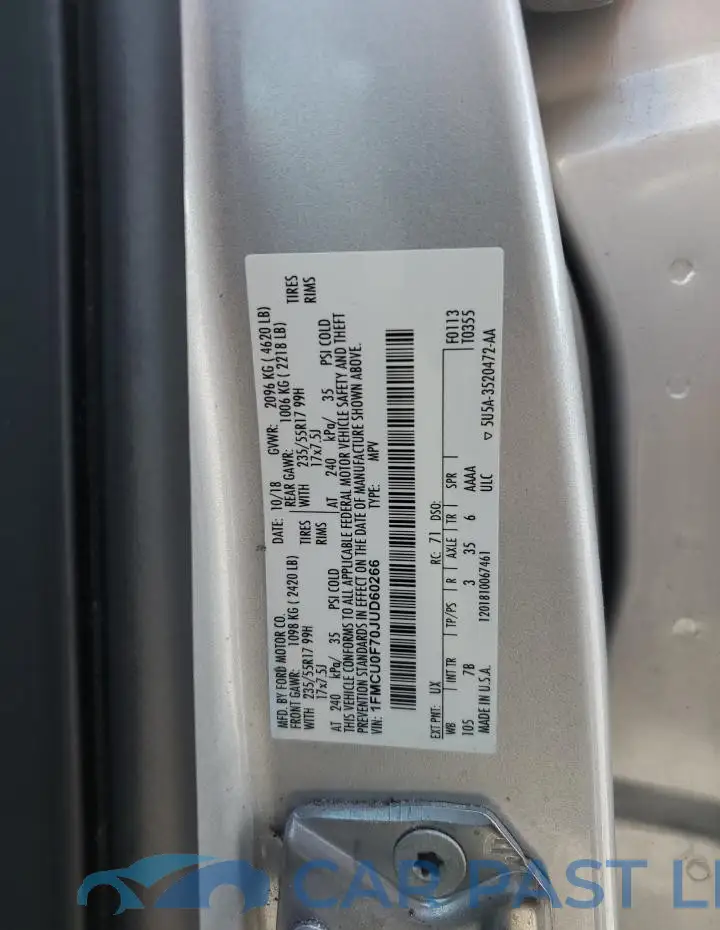 1FMCU0F70JUD60266# 13