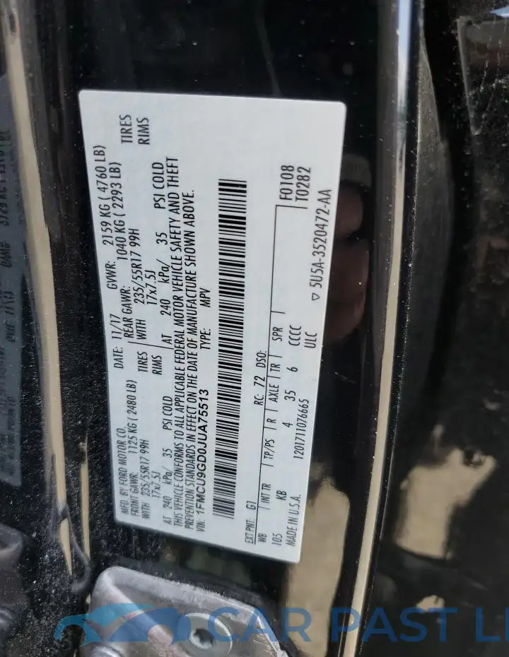 1FMCU9GD0JUA75513# 13