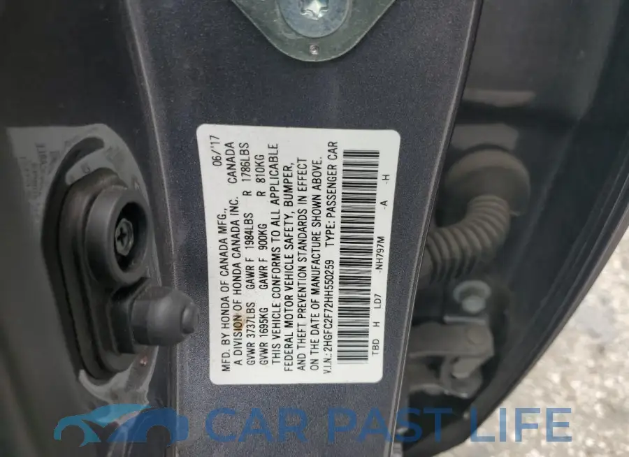 2HGFC2F72HH550259# 13