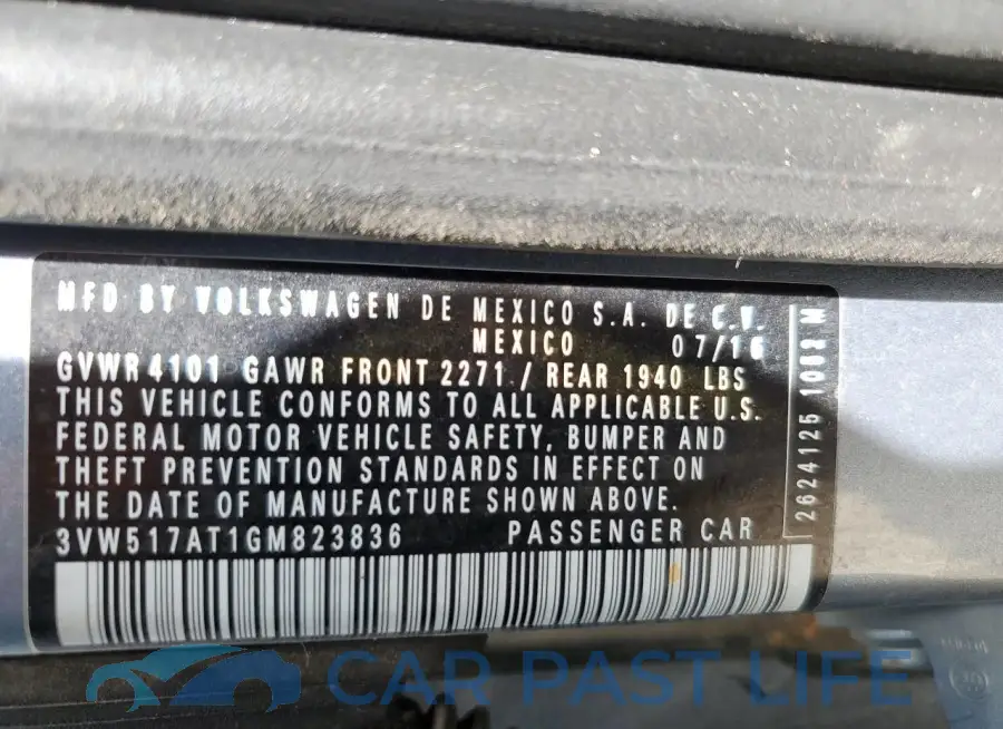 3VW517AT1GM823836# 13