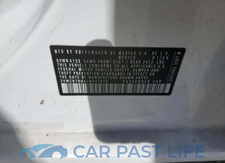 3VWCB7BU4LM031816# 12