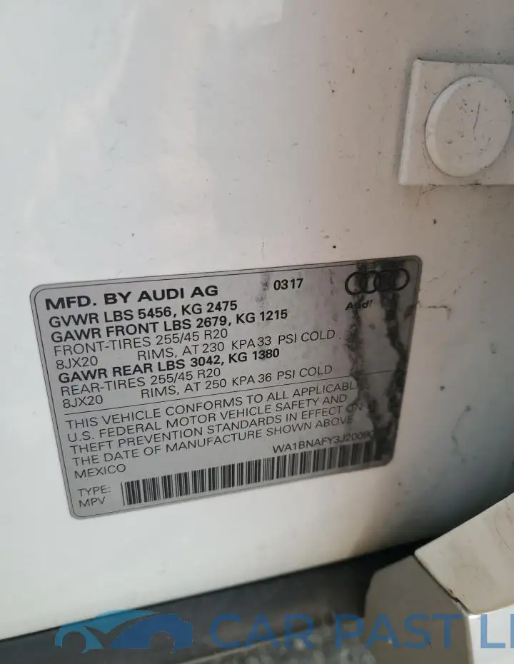 WA1BNAFY3J2009000# 13