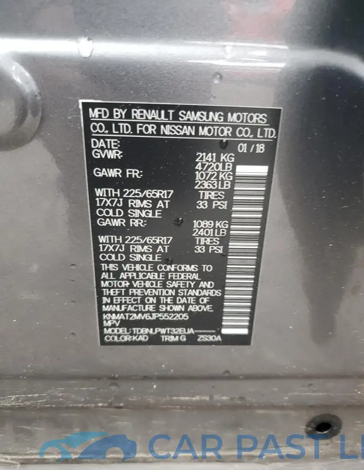KNMAT2MV6JP552205# 13