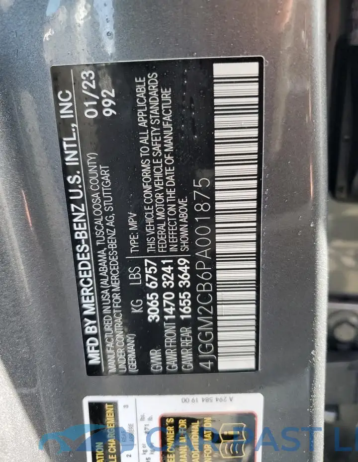 4JGGM2CB6PA001875# 14