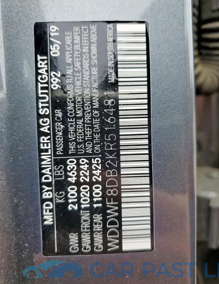 WDDWF8DB2KR516481# 13